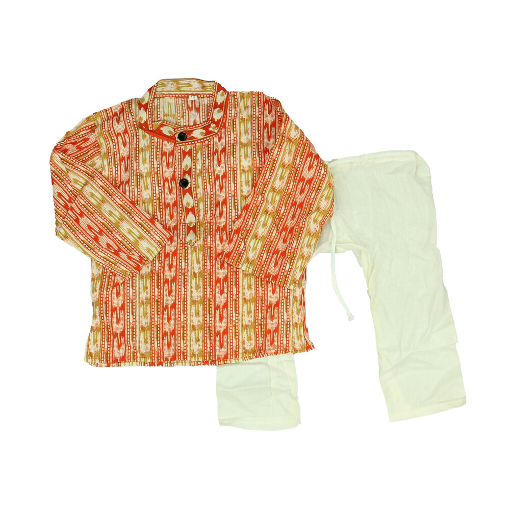 Unknown Brand Boys White | Orange Pattern Apparel Sets size: 6-12 Months*